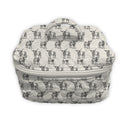 Patterned bag with a design of longhorns on a white background