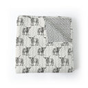 Longhorn Icon Linen / Black Baby Blanket