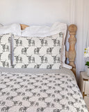 Longhorn Icon Linen/Black Quilt