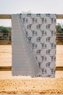 Longhorn Icon Linen/Black Quilt