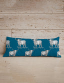 Longhorn Icon Peacock Quilted Oblong 14" x33" Pillow