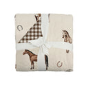 Lucky Horse Linen Baby Blanket