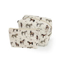 Lucky Horse Linen Quilted Makeup Bag