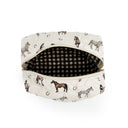 Lucky Horse Linen Quilted Makeup Bag