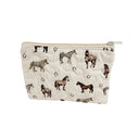 Lucky Horse Linen Quilted Makeup Bag