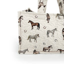 Lucky Horse Linen Quilted Tote
