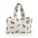 Lucky Horse Linen Quilted Tote