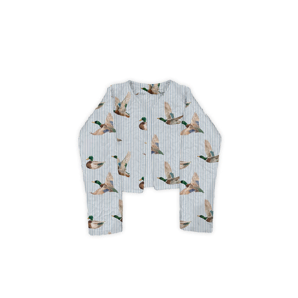 Mallory Ducks Blue Cropped Quilted Jacket