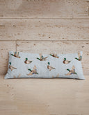 Mallory Ducks Blue Quilted Oblong 14" x33" Pillow