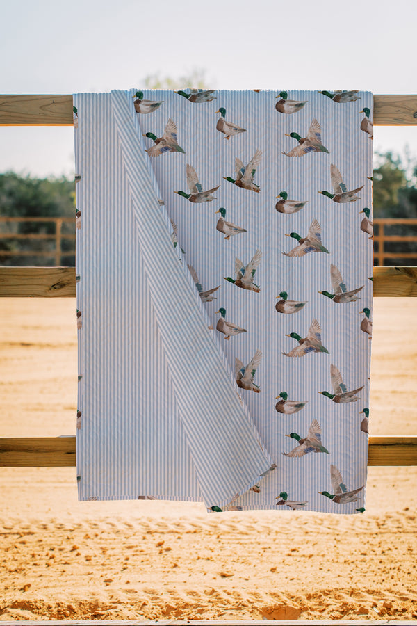 Mallory Ducks Blue Quilt