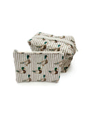 Mallory Ducks Icon Linen Quilted Makeup Bag