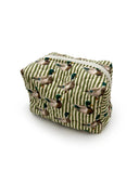 Mallory Ducks Icon Olive Linen Quilted Makeup Bag