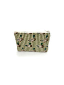 Mallory Ducks Icon Olive Linen Quilted Makeup Bag