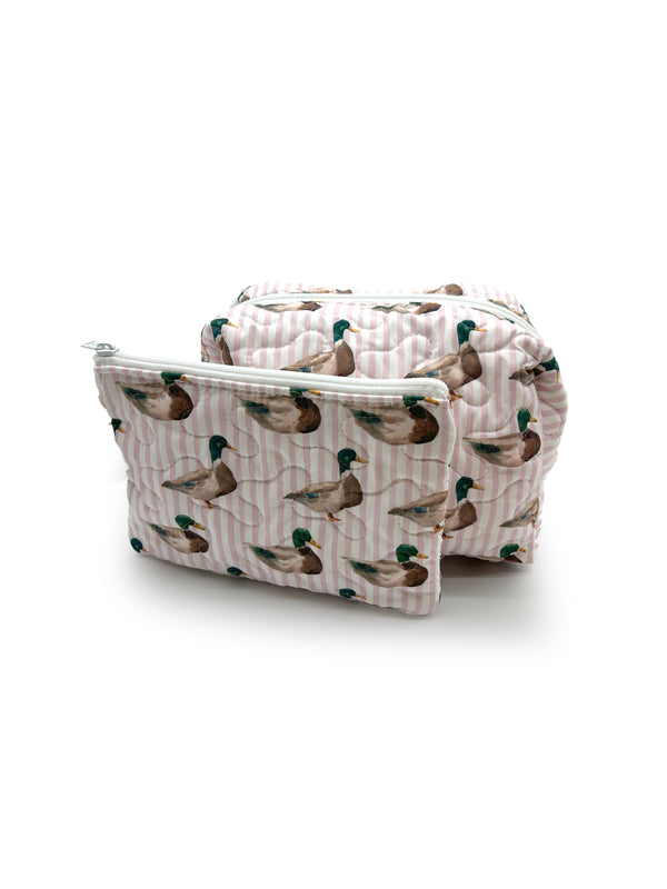 Mallory Ducks Icon Pink Quilted Makeup Bag