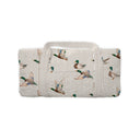 Mallory Ducks Linen Quilted Weekender Duffle Bag