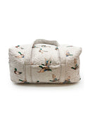 Mallory Ducks Linen Quilted Weekender Duffle Bag