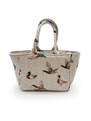 Mallory Ducks Linen Quilted Handbag