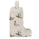 Mallory Ducks Linen Quilted Boot Bag