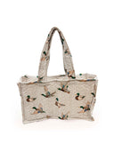 Mallory Ducks Linen Quilted Tote