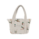 Mallory Ducks Linen Zipper Tote Bag