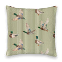 Mallory Ducks Olive Linen 20" Pillow