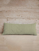 Mallory Ducks Olive Linen Quilted Oblong 14"x33" Pillow
