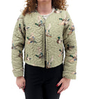 Mallory Ducks Olive/Linen Cropped Quilted Jacket