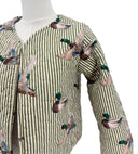 Mallory Ducks Olive/Linen Cropped Quilted Jacket