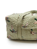 Mallory Ducks Olive Linen Quilted Weekender Duffle Bag
