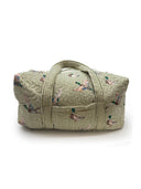 Mallory Ducks Olive Linen Quilted Weekender Duffle Bag