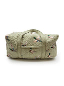 Mallory Ducks Olive Linen Quilted Weekender Duffle Bag