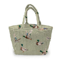 Mallory Ducks Olive Linen Quilted Handbag