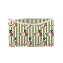 Mallory Ducks Icon Olive Linen Quilted Makeup Bag