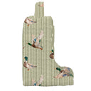 Mallory Ducks Olive Linen Quilted Boot Bag
