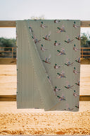 Mallory Ducks Olive Linen Quilt
