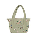 Mallory Ducks Olive Linen Zipper Tote Bag