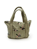 Mallory Ducks Olive Linen Zipper Tote Bag