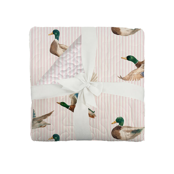 Mallory Ducks Pink Baby Blanket