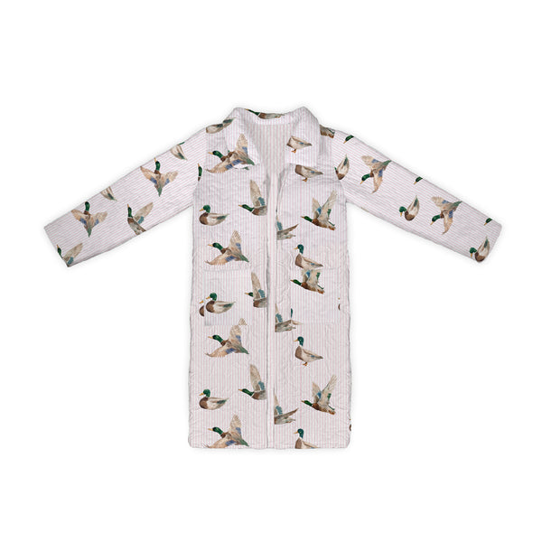Mallory Ducks Pink Quilted Duster