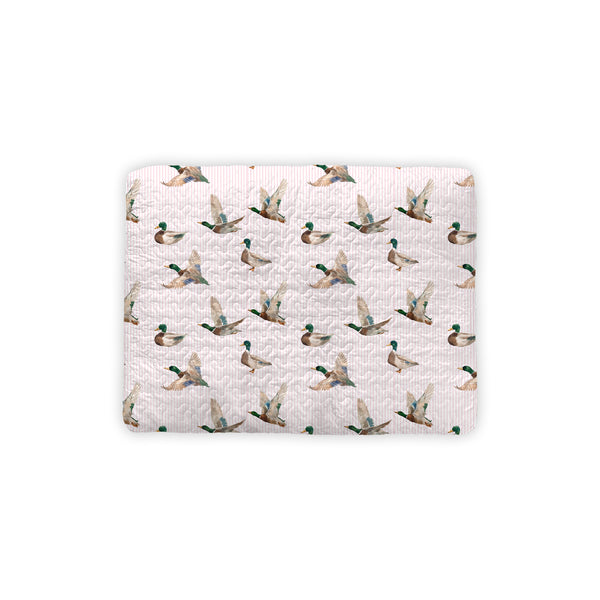 Mallory Ducks Pink Quilted Pet Bed