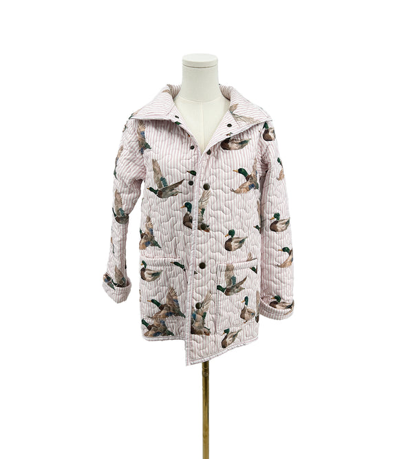 Mallory Ducks Pink Quilted Snap Jacket