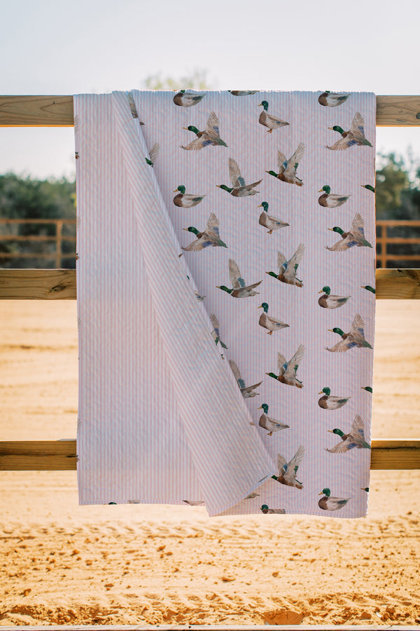 Mallory Ducks Pink Quilt