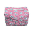 Marlin Fish Icon Fuchsia Quilted Makeup Bag
