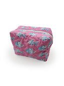 Marlin Fish Icon Fuchsia Quilted Makeup Bag
