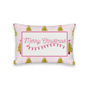 "Merry Christmas" Tinsel Pink Quilted Mini Pillow 8" x 12"