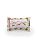 "Merry Christmas" Tinsel Pink Quilted Mini Pillow 8" x 12"