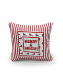 "Merry and Bright" Quilted Mini Pillow 8" x 8"