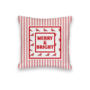 "Merry and Bright" Quilted Mini Pillow 8" x 8"