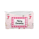"Merry Christmas" Sweater Pups Pink Quilted Makeup Bag