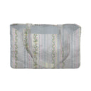 Milkglass Ribbon Blue Quilted Tote